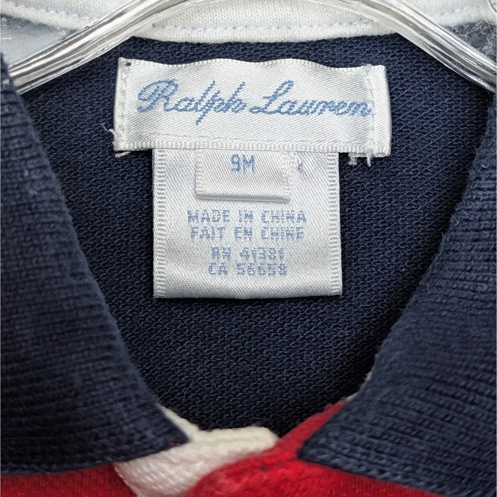 Ralph Lauren Polo Big Pony USA Flag Patch‎ Baby Size 9 Months